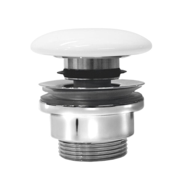 GSI umyvadlová výpust 5/4“, click-clack, keramická zátka, 5-65, bílá ExtraGlaze PCS11