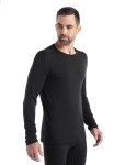Pánské merino triko dlouhý rukáv ICEBREAKER Mens 200 Oasis LS Crewe, Black velikost: S