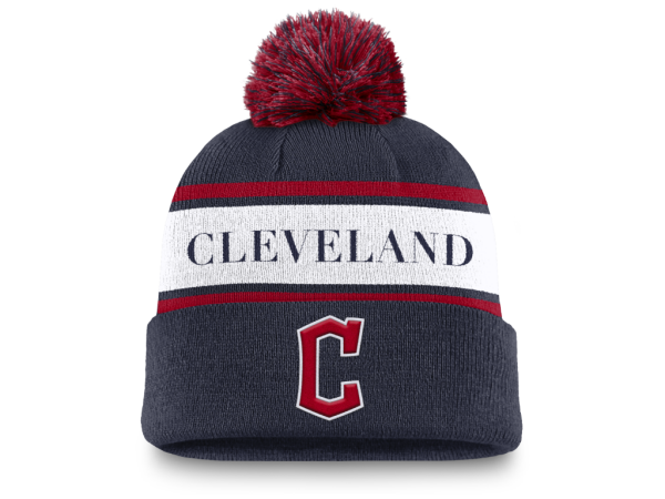 Nike Pánská zimní čepice Cleveland Guardians MLB Peak Standard Cuff Pom Beanie