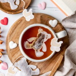 TEA HERITAGE Černý čaj s bergamotem Teddy Bear Earl Grey – 5 ks, béžová barva, papír, textil