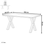 Stůl jídelní, 160x90x75 cm, masiv dub, kovové podnoží ve tvaru písmene "X" , černý lak