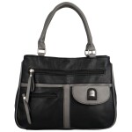 Trendy dámská koženková kabelka do ruky Regina, černo-šedá