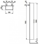 Laufen - Base Vysoká skříňka, 165x35x19 cm, 1 dvířka, panty vpravo, šedá H4026421102661