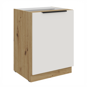 Spodní skříňka Aria 60 D 1F BB Barva korpusu: Dub artisan, Barva dvířek: WH - Crystal white AFM