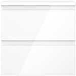 MEXEN/S - Orio koupelnová skříňka pod umyvadlo 50 cm s deskou, 2 zásuvky, bílá lesk 91A10-05047-2-BFFC00