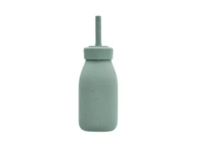 KikkaBoo Láhev s brčkem Platinum Silicone Sage 200ml (31302050019KB)