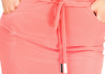 Dámské sportovní šaty netopýří střih s kapsami na zavazování korálové - Korálová / XL - Numoco korálová XL