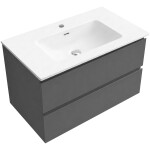 CERANO - Koupelnová skříňka Carole - antracitová + keramické umyvadlo Novo - bílá lesklá - 101x49,5x46,5 CER-342255
