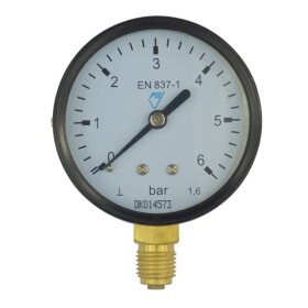 MEREO - Klum Tlakoměr 100 mm, 0 - 4bar, spodní vývod 1/2" PR3010