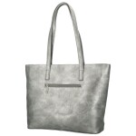 Stylová dámská koženková kabelka na rameno Anisia, tmavě stříbrná