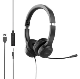 Acer Office Headset AHW154 černá / Headset s mikrofonem / Jack 3,5 mm + USB-A / kabel 1,2 m (GP.HDS11.02D)