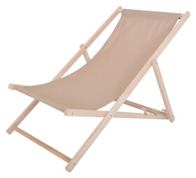 ROJA Bahama POLYESTER lehátko dřevěné přírodní - BÉŽOVÉ