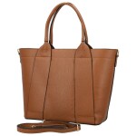 Trendy dámská kožená kabelka do ruky Rosalyn, koňaková