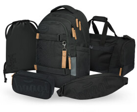 Školní batohový 5-dílný set BAAGL SKATE MAX - Darkness (batoh, penál, sáček, sportovní taška, ledvinka)