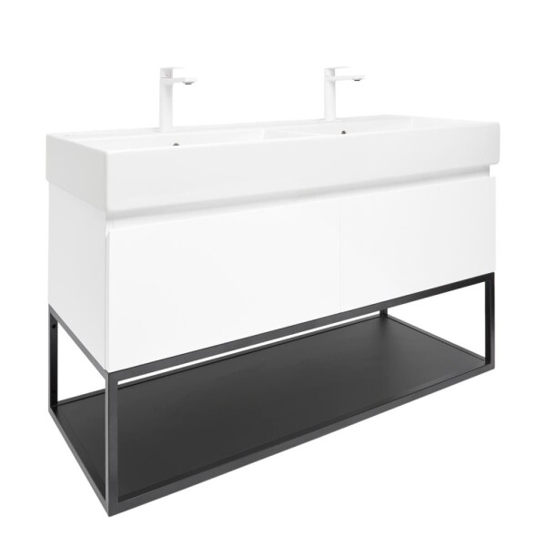 Koupelnová skříňka s umyvadlem SAT B-Way 119x30x45 cm bílá lesk BWAY120WU2BBF BWAY120WU2BBF