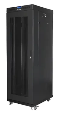 Lanberg FF01-6837-23BL černá / Stojanový rozvaděč / 19" / 37U / 600 x 800 mm / perforované dveře / LCD displej (FF01-6837-23BL)