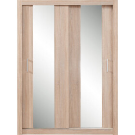 Šatní skříň Cadu se zrcadlem - 160x215x60 cm (dub sonoma)