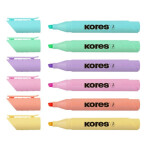 Kores High Liner Plus Pastel zvýrazňovače 6 ks