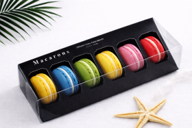 Cake star Elegantní krabička na makronky černá 23x9,8cm na 6ks balení 20ks