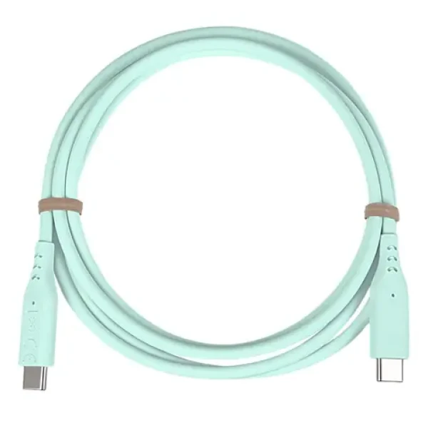 PremiumCord silikonový USB-C - USB-C tyrkysová / Kabel / 60W / PD / 480 Mbps / 1,5 m (ku31sa15t)