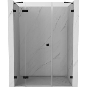 MEXEN/S - Lunar sprchové dveře křídlové levé 160, transparent, černá 834S-160-050-70-00-L