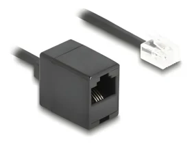 Delock RJ11/RJ45 černá / Telefonní spirálový kabel / 5m (90114)