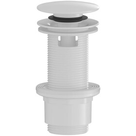 CERANO Umyvadlová výpusť - 5/4“ click-clack s přepadem - plast - 67/82mm - bílá lesklá