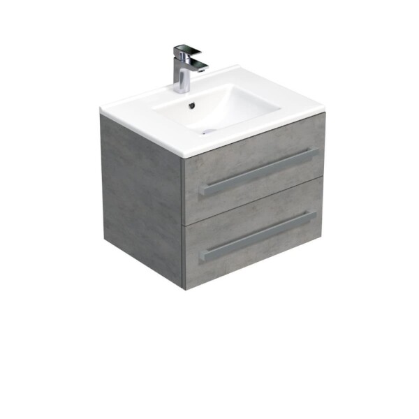 Koupelnová skříňka s umyvadlem SAT Cube Way 60x53x46 cm beton mat CUBE46602BEMOD CUBE46602BEMOD