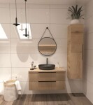 Kielle - Idolio Vysoká skříňka závěsná 155x35x35 cm, karamel 50224011