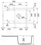 FRANKE - Maris Fragranitový dřez MRG 611, 780x500 mm, bílá-led 114.0284.832