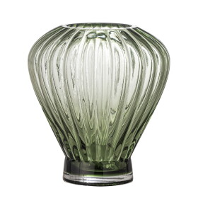 Bloomingville Skleněná váza Reeve Green, zelená barva, sklo
