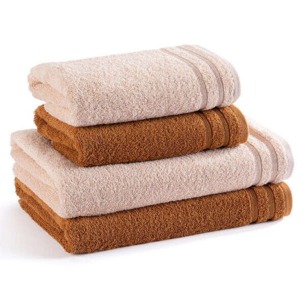 Sada froté ručníků a osušek MELISA hnědá + béžová 4 ks