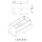 CERANO - Koupelnová skříňka Carole - bílá matná + umyvadlo z lit. mramoru Ovo - černá matná - 100,5x53x46,5 CER-979921