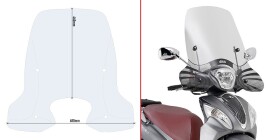 D6116St plexi čiré Kymco People One 125-150 (13-25), vxš460x680 mm