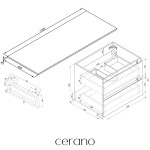 CERANO - Koupelnová skříňka Carole - antracitová + deska pod umyvadlo Navira Slim - 18 mm + konzole chrom - 120x49,8x46 CER-171592