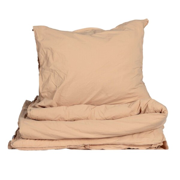 Storefactory Povlečení z organické bavlny Crinkle Peach Pink 150 × 210 cm, oranžová barva, textil