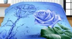 DumDekorace Modré oboustranné přehozy s potiskem modré růže Šířka: 200 cm | Délka: 220 cm 2ks 40x40 cm (standard zdarma) Šířka: 200 cm | Délka: 220 cm