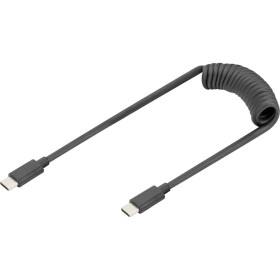 Digitus AK-300431-006-S USB-C® adaptér [1x USB-C® - 1x USB-C®] černá spirálový kabel 1 m - Digitus AK-300431-006-S USB, USB 2.0 USB C, 1m, černý