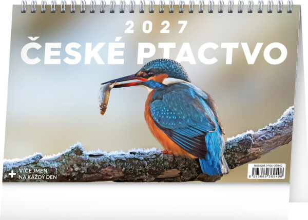 NOTIQUE Stolní kalendář České ptactvo 2027, 23,1 x 14,5 cm