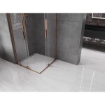 MEXEN/S - Velar L Duo sprchový kout, posuvné dveře 80 x 80, transparent, růžové zlato 871-080-080-02-03-60