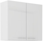 Horní skříňka Lara 80 G-72 2F Barva korpusu: Bílá, Barva dvířek: Šedý lesk