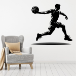 Samolepka Basketbal Barva: fialová, Velikost: 60 x 59 cm