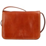 Dámská kožená crossbody taška v pevném provedení Silvia, koňaková
