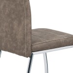 Jídelní židle, potah hnědá látka COWBOY v dekoru vintage kůže, bílé prošití, kov