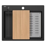 Quadron - Granitový dřez KURT 110 WORKSTATION Black ZLE-09600