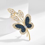 Luxusní brož Swarovski Elements Elaina Gold - motýl, Zlatá