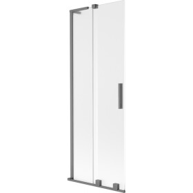 MEXEN/S - Velar L dvoukřídlá posuvná vanová zástěna 70 x 150, dekor, grafit metal 896-070-003-31-95