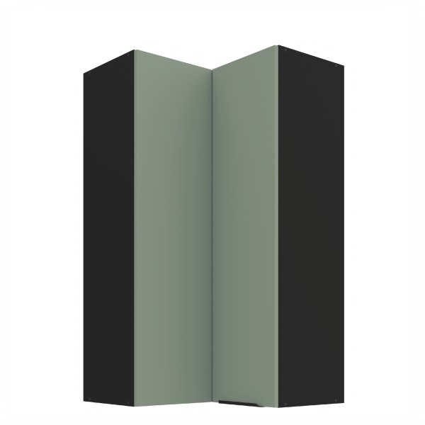 Horní rohová skříňka Aria 60x60 GN-108 2F (90°) Barva korpusu: Černá, Barva dvířek: SA - Aquamarine AFM