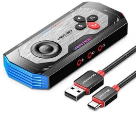 Vention CVAB0 / Externí zvuková karta / USB / RGB podsvícení / 3x jack / 16-bit (CVAB0)
