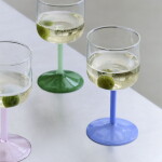 HAY Sklenice na víno Tint Clear/Jade Light Blue – set 2 ks, modrá barva, čirá barva, sklo, 250 ml